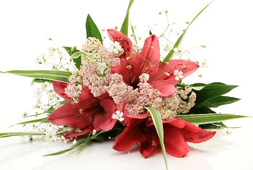 Local florist preparing fresh flowers